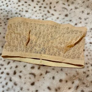 Dior 90s Vintage Monogram Sheer Bandeau Bra Size 36 S